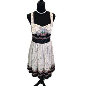 Gorgeous Trollied Dolly Pin-up Style Dress Dotted With Sweet Strawberries Size L
